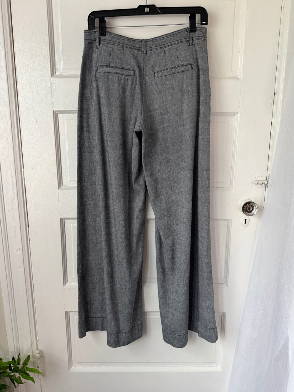 Anthropologie Linen Blend Wide Leg Low Rise Pants Relaxed Fit Minimalist Boho - Picture 2 of 14